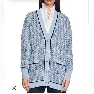 Sandro Preston Oversized Cardigan powder blue
